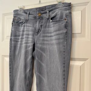 Gray washed straight jeans